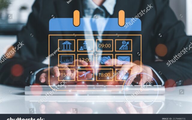 stock photo calender planner organization management remind concept person using calendar on computer to 2179480731 Adminum Bloc