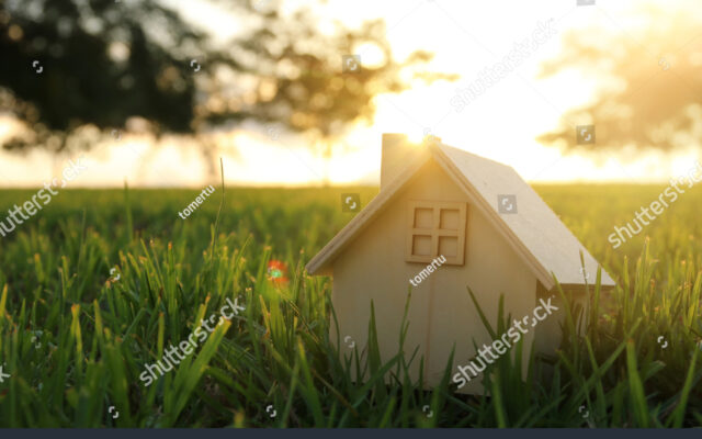 stock photo image of vintage house in the grass garden or park at sunset light 1155616378 Adminum Bloc